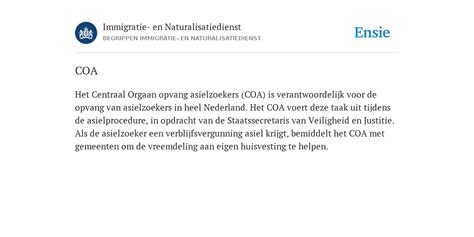 coa betekenis.